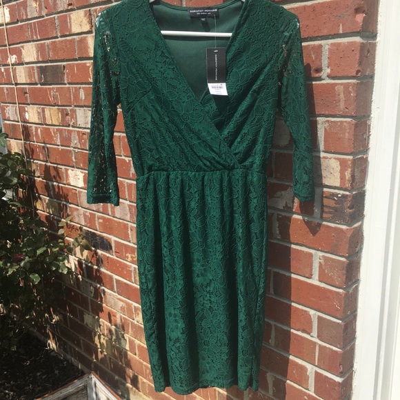 dorothy perkins green wrap dress